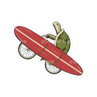 Sticker Cabana BS Turtle with Surfboard On Bike