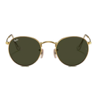 Ray-Ban Round Metal Polished Gold + Classic Green