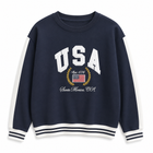 USA Crewneck Sweatshirt - Navy / White