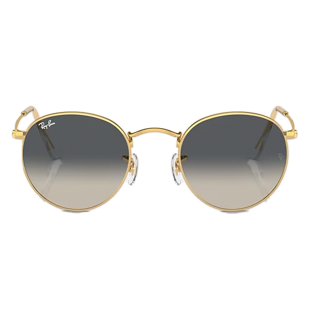 Ray-Ban Round Metal Polished Gold + Gradient Grey