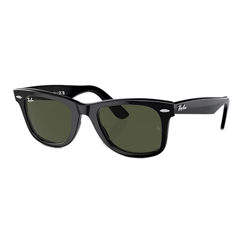 riginal Wayfarer Classic Polished Black, G-15 Green Lenses Side