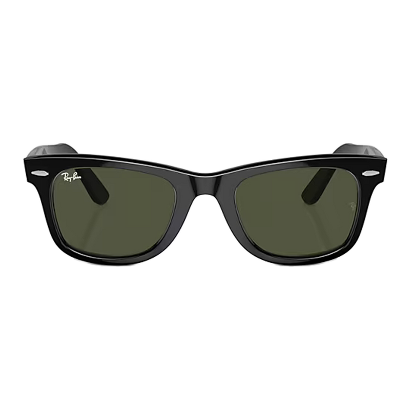 riginal Wayfarer Classic Polished Black, G-15 Green Lenses Front