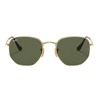 Ray-Ban Hexagonal Flat Lenses Polished Gold + Classic Green