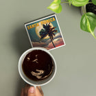 Santa Monica California Palm and Moon Ceramic Coaster