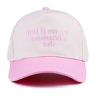 Put It On My Husband's Tab Two Tone Canvas Cotton - Pink