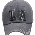 LA Garment Dye Cotton Strap Back Baseball CapGrey
