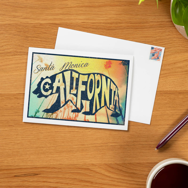 GREETING CARD Santa Monica, California, Beach Palette