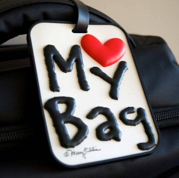 My Bag Heart White Luggage Tag