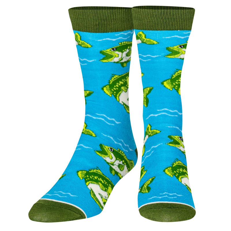 Crazy Socks Bass Fishing - Mens Crew Folded