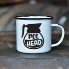 Swag Brewery POT HEAD Enamel Mug on the table