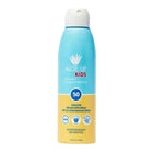 Aloe Up Kids sunscreen spray bottle on a white background