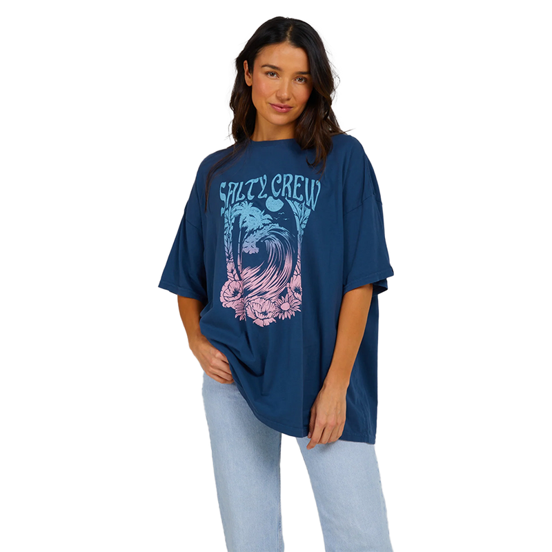 Salty Crew Big Wave Denim Cover Up Tee Front