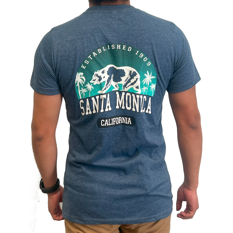 Santa Monica California Bear Circle T-Shirt