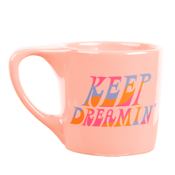 Light Pink Mug with Printed Text Keep Dreamin