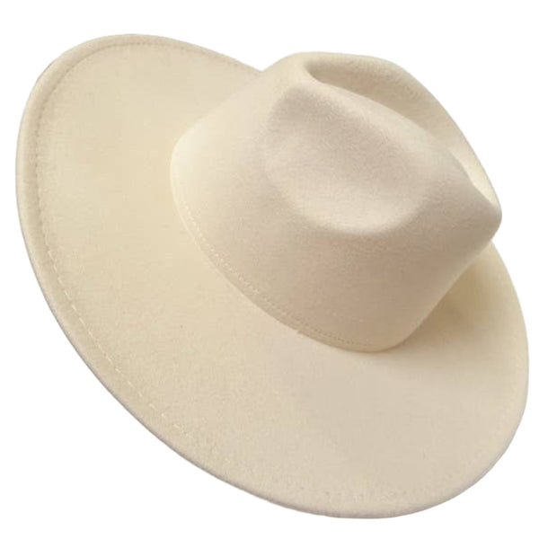 A Vintage Plain Fedora Hat - Ivory