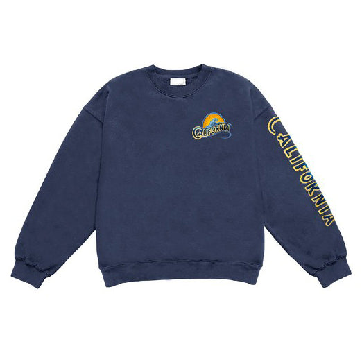 California Basic Fleece Relaxed Fit Crew Neck - Denim Blue