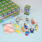 Collection of World Cup-themed keychains and packaging 