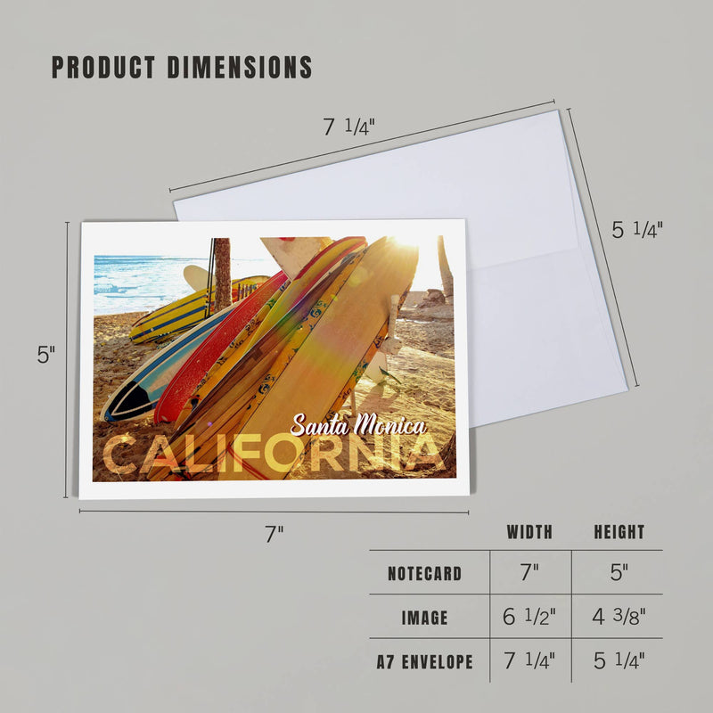GREETING CARD Santa Monica, California, Surfboards