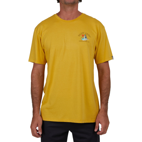 Salty Crew Catch of the Day Mustard Short Sleeve Premium Tee Front