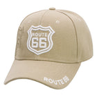 Route 66 Velcro Back Acrylic Baseball Cap Khaki