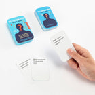 Two 'Do I Know You?' trivia game boxes with a hand holding a card.