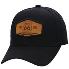Historic Route 66 Emblem Velcro Baseball Cap - Black/Tan