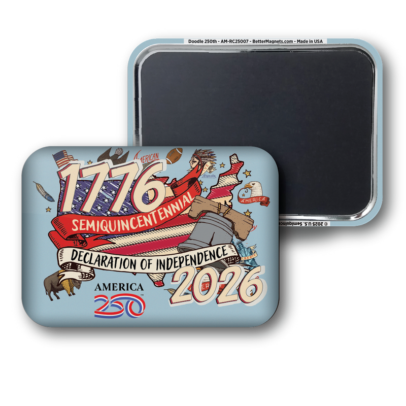 Doodle 250th Magnet Front and Back