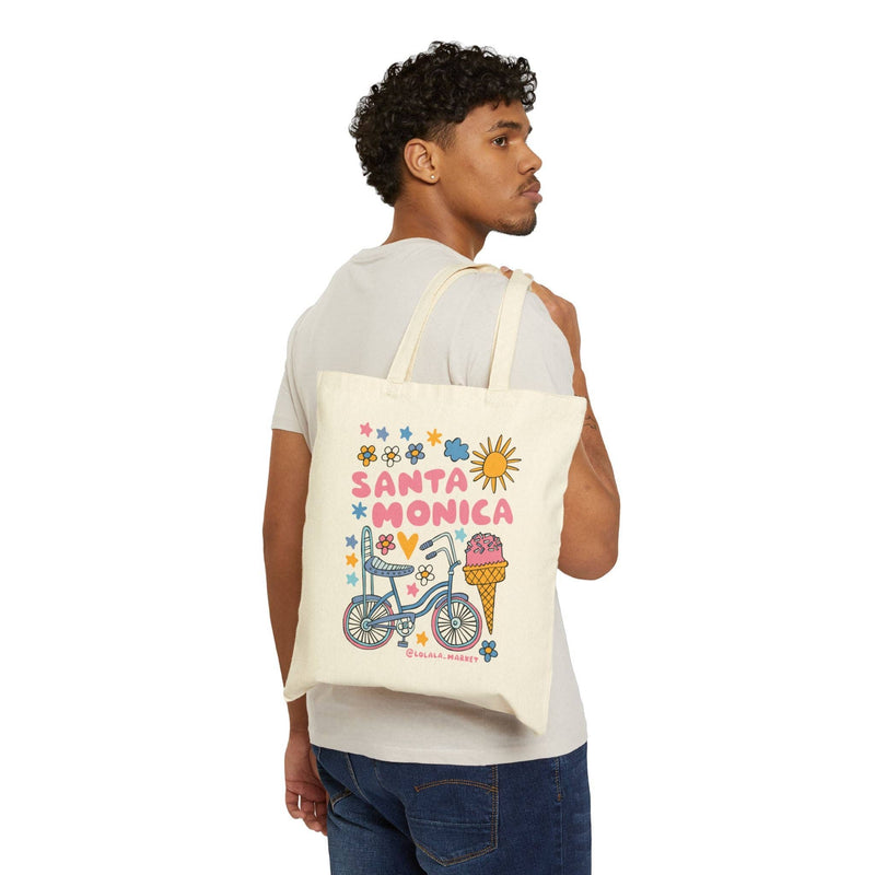 Model holdng Santa Monica (Bike) - Tote Bag