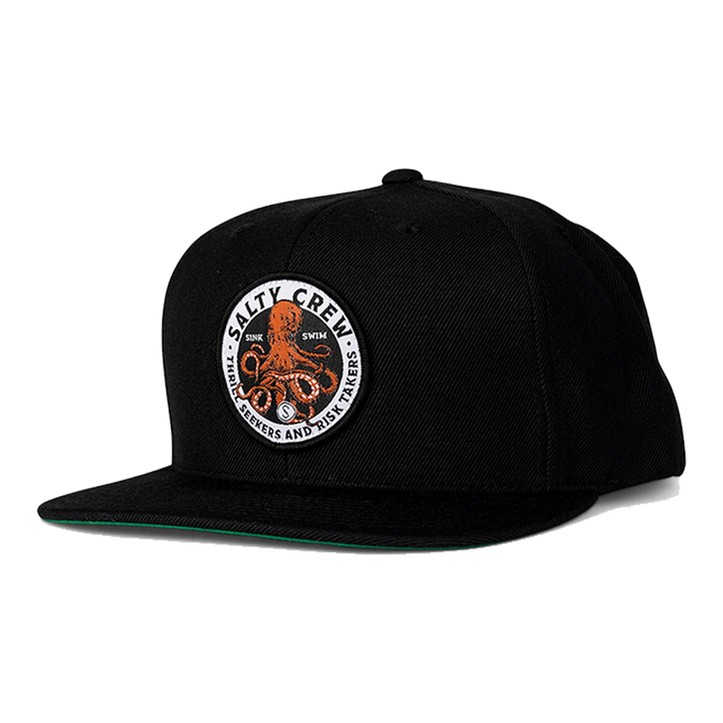 Salty Crew Deep Reach Black/Black 6 Panel Front