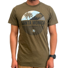 Santa Monica Palm Trees and Wave Icon T-Shirt