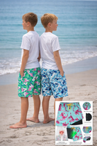 Banana Boat UPF 50+Kids Shorts With Compression Liner: 730-Blue/Pink