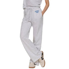 Waist Band Drawstring Printed Detail Sweatpants - Grey Marle