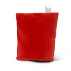 Red plush back view on white background