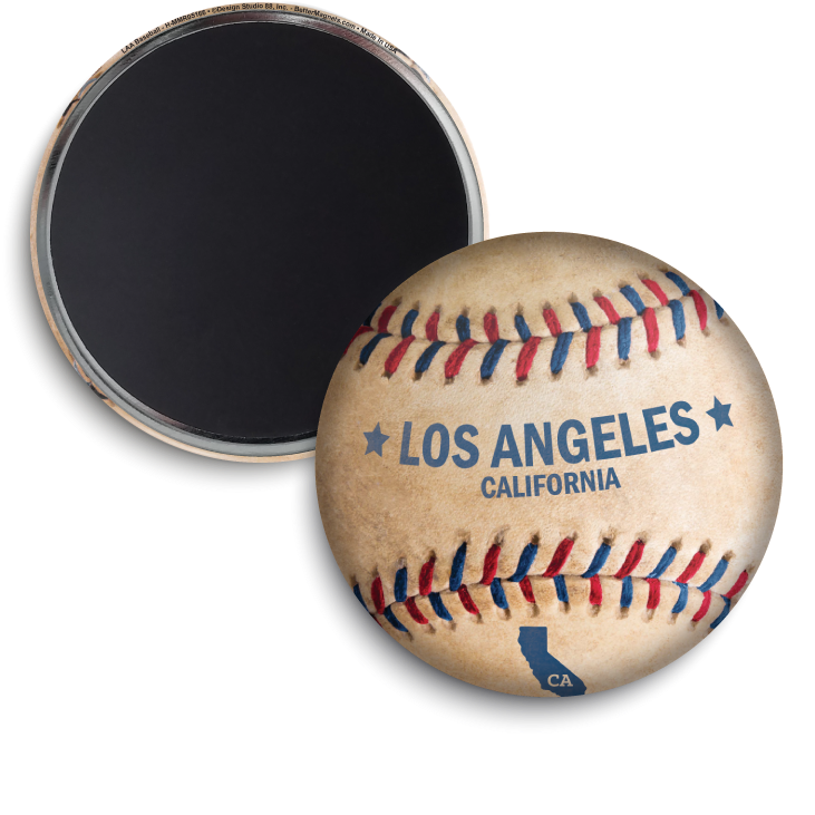 LA Baseball Magnet Front and Back