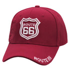 Route 66 Velcro Back Acrylic Baseball Cap Red