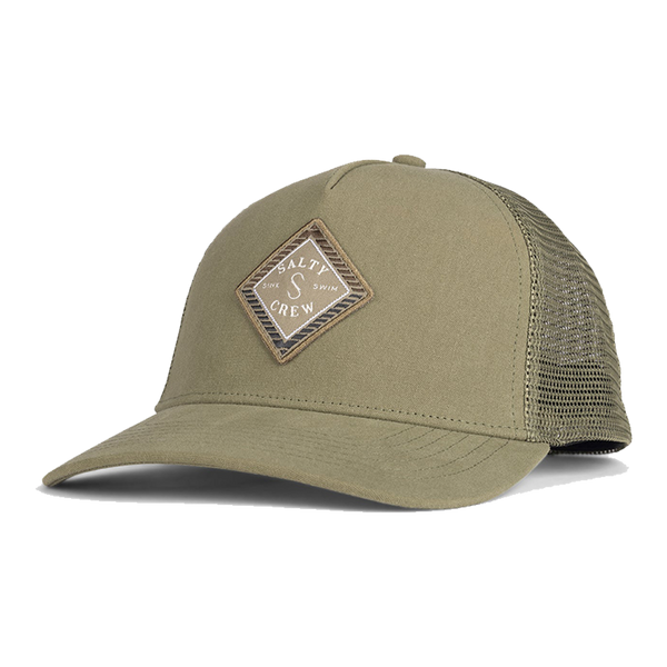 Salty Crew Faded Olive Retro Trucker Front