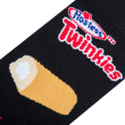 Black sock with Twinkies logo and Twinkie graphic on a white background