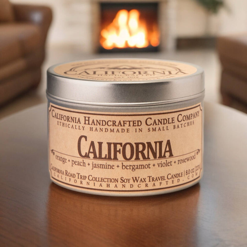 California Soy Travel Candle - Orange Peach Jasmine Violet