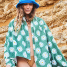 Green Sun Dazed Beach Towel- Slowtide