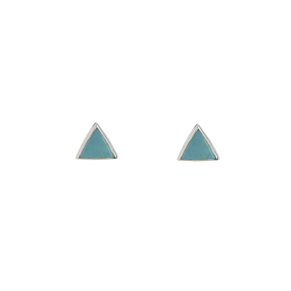 Pura Vida Gemstone Triangle Stud Silver Earrings