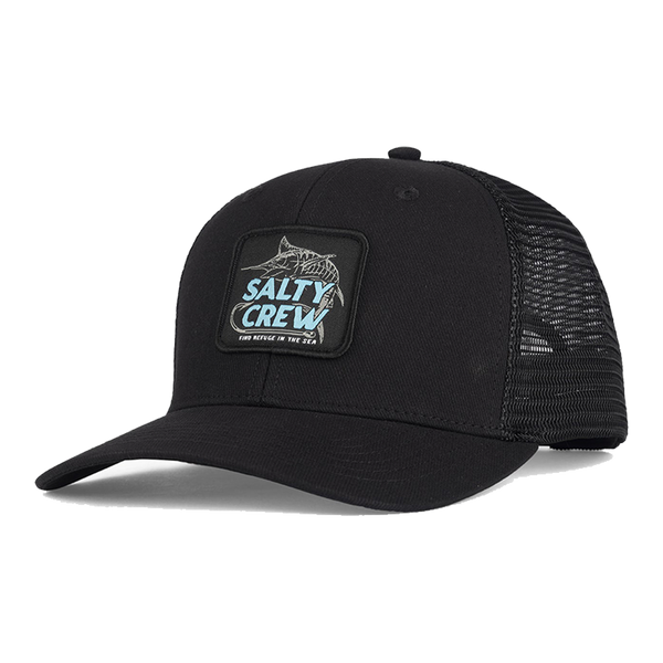 Salty Crew Hook Up Twill Black Retro Trucker Front