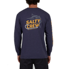 Salty Crew Hook Up Navy Heather Long Sleeve Premium Tee Back