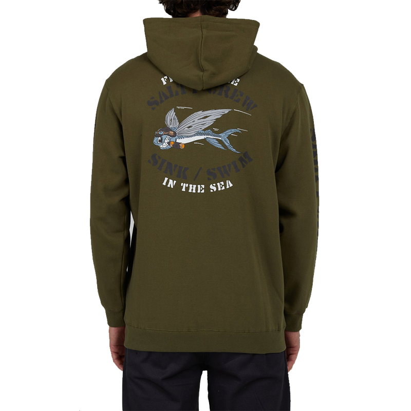 Salty Crew Kamikaze Army Zip Fleece Back