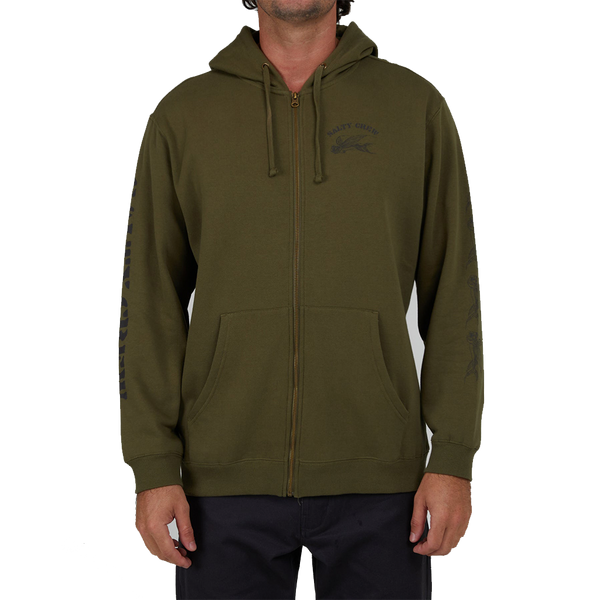 Salty Crew Kamikaze Army Zip Fleece Front