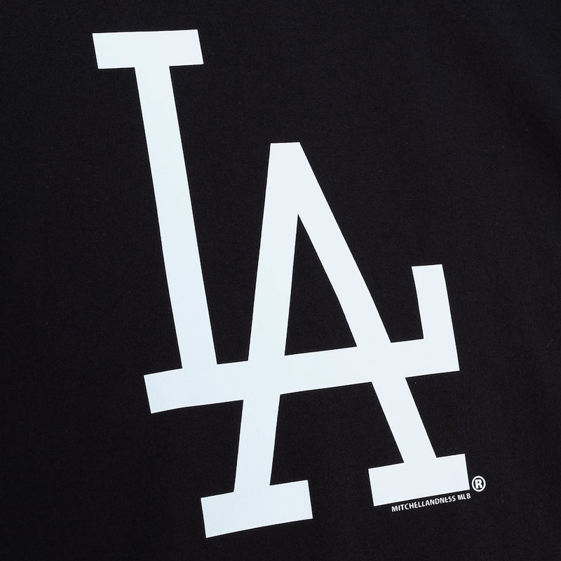 MLB Basic Logo 2 Black Tee Dodgers Print Design