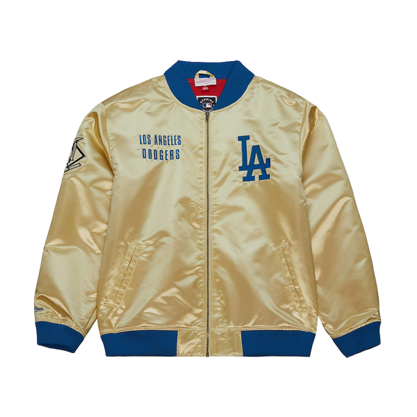 MLB Team OG 2.0 Lightweight Satin Gold Jacket Dodgers Front