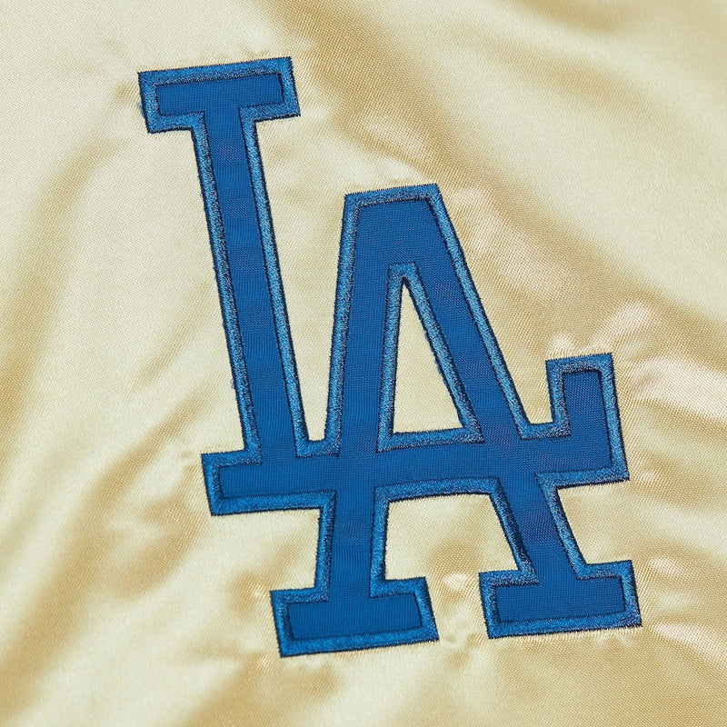 MLB Team OG 2.0 Lightweight Satin Gold Jacket Dodgers LA logo