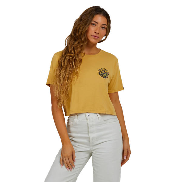 Salty Crew My Friend Dusty Gold Crop Tee Front