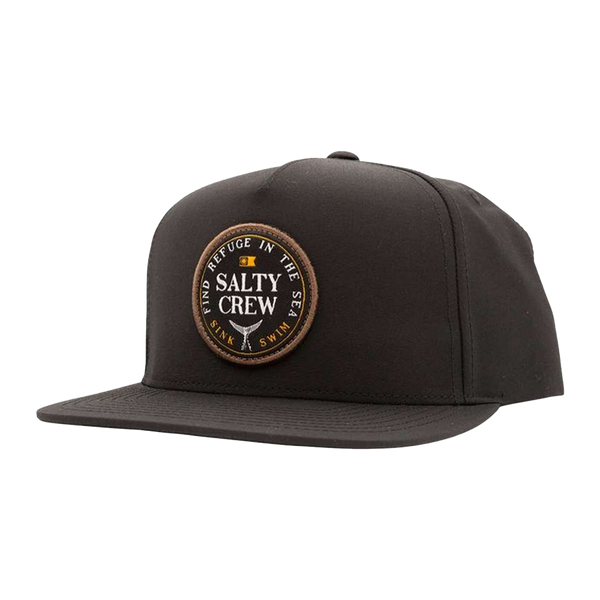 Salty Crew Fathom 5 Panel Hat - Black