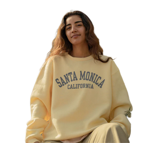 Santa Monica California Butter Crewneck Sweater